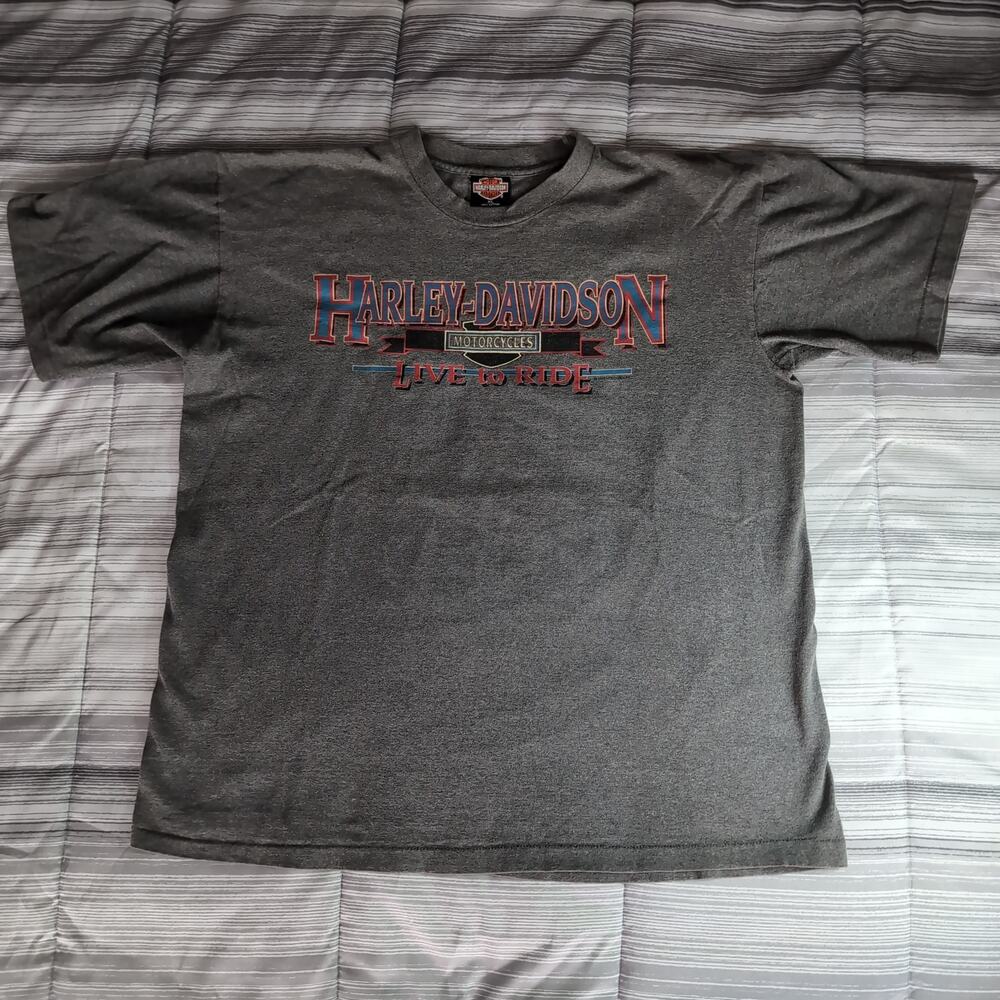 Vintage 1992 Harley Davidson T Shirt XL Single Stitch Holoubek 90s‎ Live To Ride
